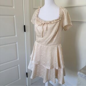 Francesca’s Brooke Satin Tiered Mini Dress